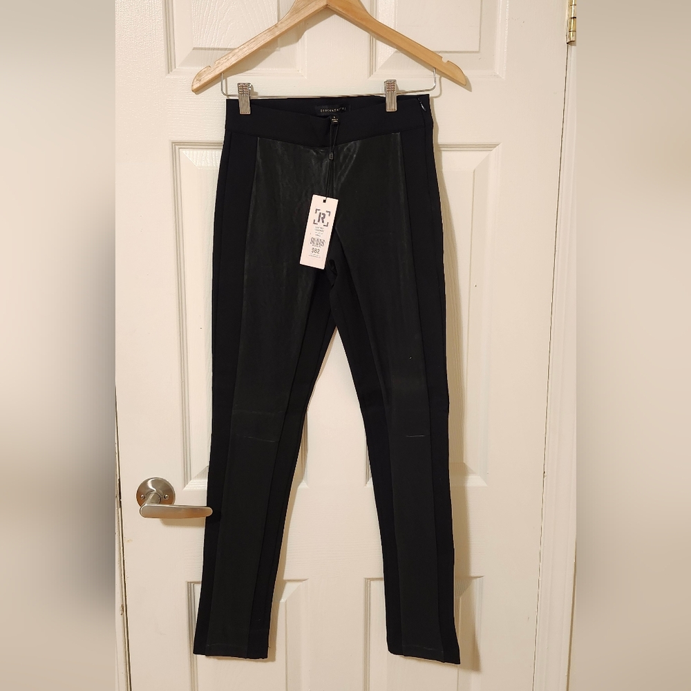Black Leather accented Leggings